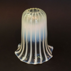 Vaseline Glass Shade with Stripe Pattern for Arts and Crafts Lamp