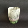 Daum Nancy Miniature Glass Cup Cameo & Enameled Rain Scene