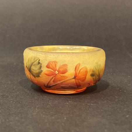Daum Nancy Cameo and Enamelled Glass Miniature Cup