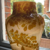 Emile Galle Cameo Glass vase fire polished