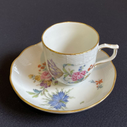 KPM Berlin Porcelain Tea for One Hand Painted  with Floral Bouquets