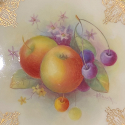 Royal Worcester Porcelain set of Twelve  Fruit Painted Dessert plates