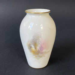 Royal Worcester Porcelain Vase, Hand painted a Pair Pheasants by J Stinton