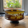 Emile Galle Cameo Glass Landscape Bowl with foot