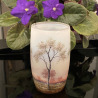 Daum Nancy Cameo and Enameled Glass Landscape Vase