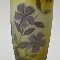 Emile Galle Cameo Glass vase decorated with flowers