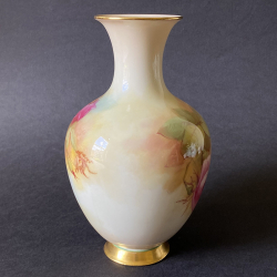 Royal Worcester Porcelain Vase Hand Painted Roses by Walter Sedgley