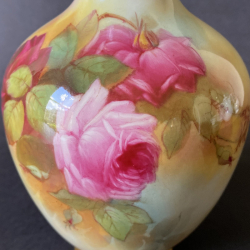 Royal Worcester Porcelain Vase Hand Painted Roses by Walter Sedgley