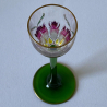 Theresienthal Enamelled Liqueur Glass decorated with Flower Pattern