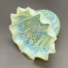 John Walsh Walsh Vaseline Glass Lamp Shade with "New Opaline Brocade" pattern