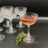 English Webb Corbett Beautiful Intaglio Cut Set of 6 Champagne Glasses