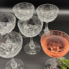 English Webb Corbett Beautiful Intaglio Cut Set of 6 Champagne Glasses