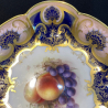 Royal Worcester Porcelain Hand-painted Fruit and Gilt Square Dish  by R Sebright
