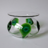Art Nouveau Green and Turquoise Peacock Eye Trails Glass Vase