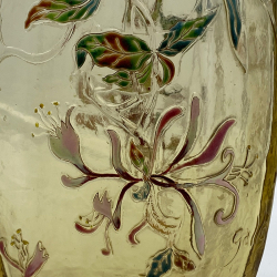 Emile Galle Cameo and Enamelled Glass Honeysuckles Vase
