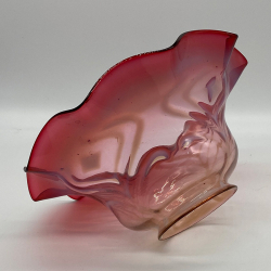 John Walsh Walsh Vaseline and Cranberry Glass Pendant Shade