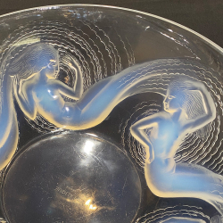 Rene Lalique Clear and Opalescent Glass Calypso Bowl