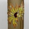 Emile Galle Cameo and Enamelled Glass Long Neck Formed Dahlia Vase