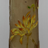 Emile Galle Cameo and Enamelled Glass Long Neck Formed Dahlia Vase