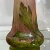 Daum Nancy Cameo and Enamelled Glass Bleeding Heart Vase