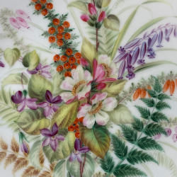 A Pair Royal Worcester Porcelain Hand-Painted Botanic Plates