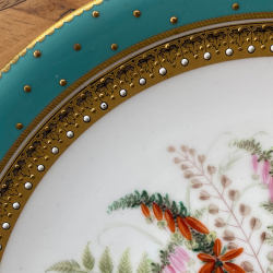 A Pair Royal Worcester Porcelain Hand-Painted Botanic Plates