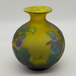 Emile Galle Cameo Glass Aquilegia Vase