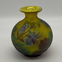 Emile Galle Cameo Glass Aquilegia Vase