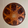 Le Verre Francais Cameo Glass Plafonnier Decorated with Scarabs