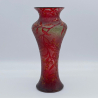 Baccarat Acid Etched Overlaid Glass Vase Decorated with Gui