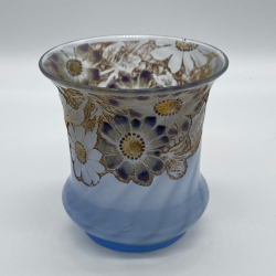 Emile Galle Cameo, Enamelled and Gilt Glass Vase Decorated with Floral Pattern