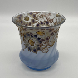 Emile Galle Cameo, Enamelled and Gilt Glass Vase Decorated with Floral Pattern