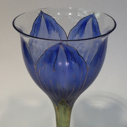 Fritz Heckert Blue Tulip Formed Wine Glass