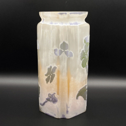 Emile Galle Cameo Glass Hydrangea rare fan formed Vase