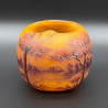 Daum Nancy Cameo Glass Autumn Landscape Vase