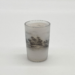 Daum Nancy Miniature Liqueur Glass Painted with Dutch landscape
