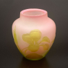 Emile Galle Cameo Glass Small Vase Decorated with Nasturtium