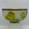 Antique Baccarat Acid Etched Overlaid and Gilt Glass Bowl Decorated with Poppies