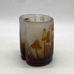 Emile Galle Acid Etched overlaid Cameo Glass Mushroom Vase