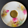 Royal Worcester Porcelain Hand Painted Rose Demitasse Cup and Saucer