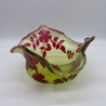 French Art Nouveau Cameo Glass Bowl Decorated with Flowers and Foliage