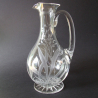 Antique English Glass Jug Engraved with Flowers and Foliage