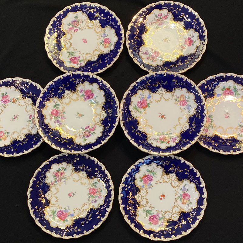 Minton Porcelain part Dessert Service Decorated with Floral Motif