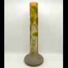 Emile Galle Cameo Glass Vase decorated with Sycamore Tree Leaves and Seed