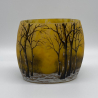 Daum Nancy Cameo and Enamelled Glass Winter Landscape vase
