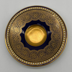 Royal Worcester Porcelain Demitasse Gold Gilt and White Jeweled