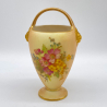 Royal Worcester Porcelain Posy Basket Vase Decorated with Floral Bouquets