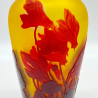 Emile Galle Cameo Glass Vase Decorated with Cyclamen