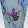 Daum Nancy Cameo and Enamelled Glass  Vase decorated with Orchids and Spiderwebs