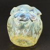 John Walsh Walsh Vaseline Glass Posy Vase with New Opaline Brocade Pattern